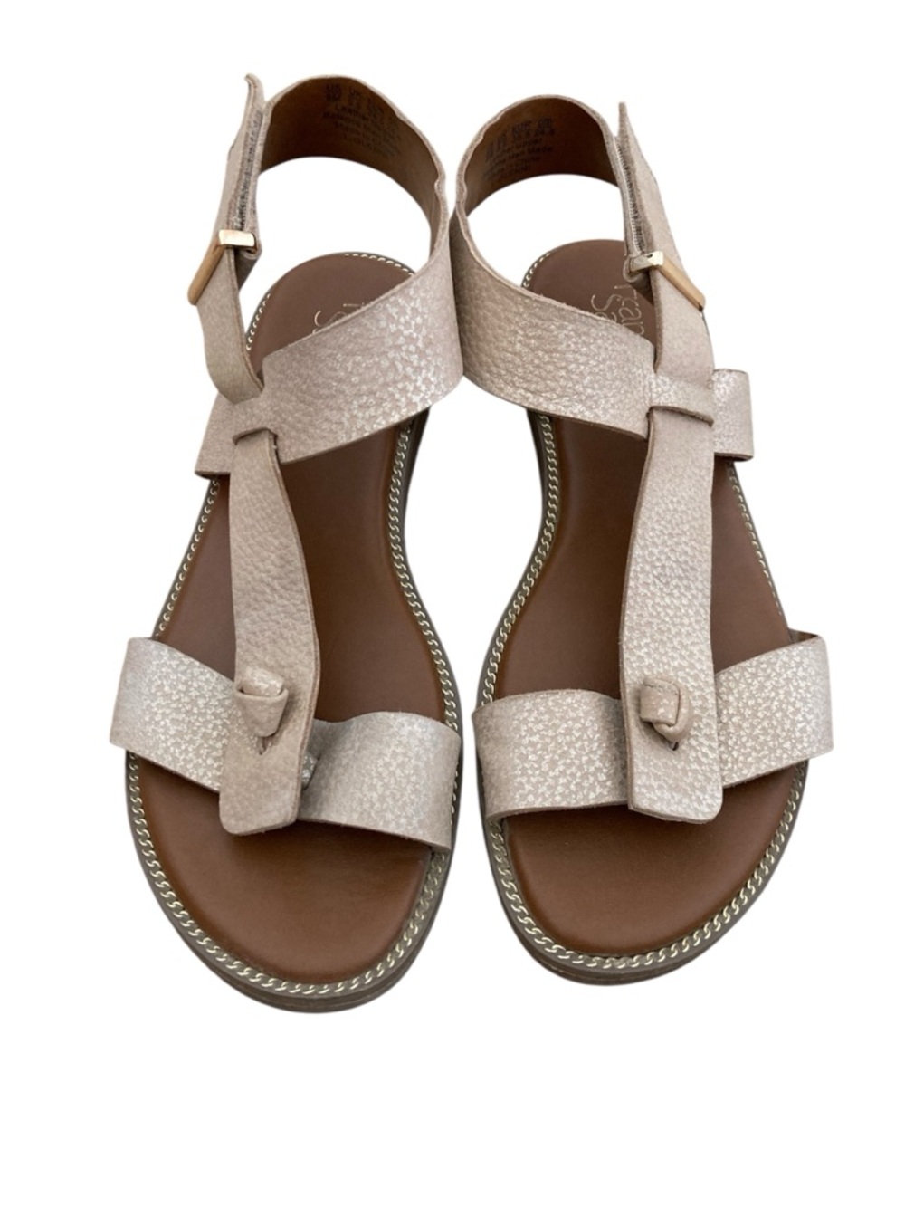 Franco Sarto Glenni Gold Asymmetrical Leather Sandal 8